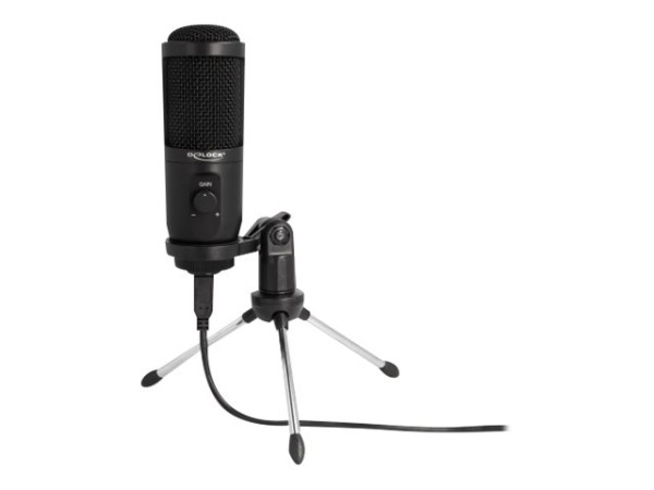 DELOCK DELOCK USB Kondensator Mikrofon mit Ständer 24 Bit / 192 kHz für PC und Notebook