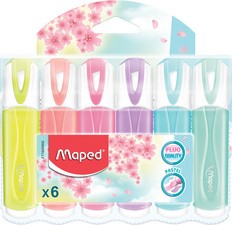 Maped Textmarker FLUO'PEPS Classic PASTEL, 6er Etui