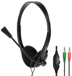 LogiLink Stereo Headset, mit Mikrofon, schwarz