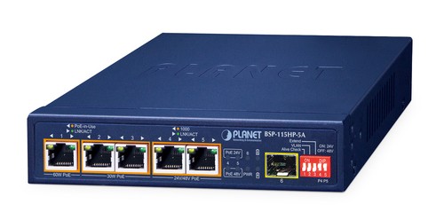 PLANET TECHNOLOGY 5-Port Hybrid PoE Solar PoE BSP-115HP-5A