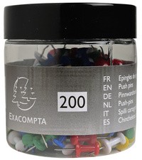 EXACOMPTA Pinnwand-Nadeln Push Pins, farbig sortiert