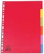 Oxford Karton-Register,blanko, 170 x 220 mm, farbig,6-Teilli