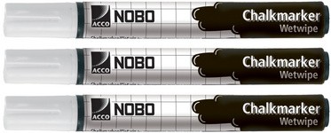 nobo Kreidemarker, nass abwischbar, weiß