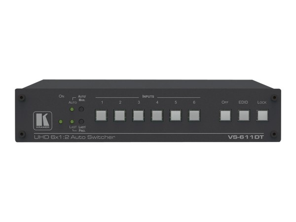 KRAMER KRAMER VS-611DT 6x1:2 4K60 4:2:0 HDMI/HDBaseT Extended Reach PoE Auto Switcher