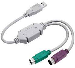 LogiLink USB 1.1 - 2 x PS/2 Adapterkabel, Länge: 0,20 m