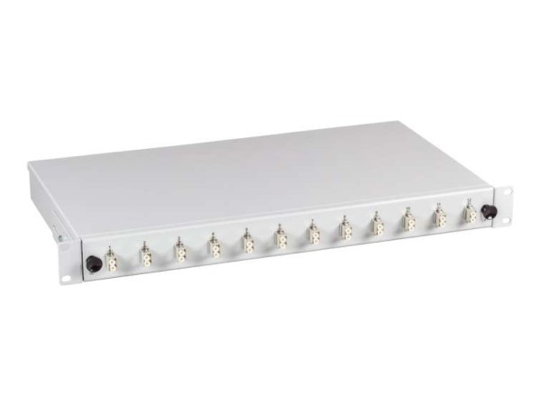 EFB ELEKTRONIK Spleißbox 19" RAL7035 - 1HE Frontblende mit 12 x LC Duplex O B61901.12OM3