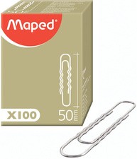 Maped Aktenklammern, vernickelt, 77 mm, gewellt