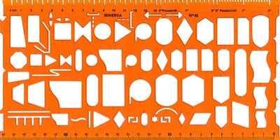 MINERVA Organigraph Schablone Symbole 45,