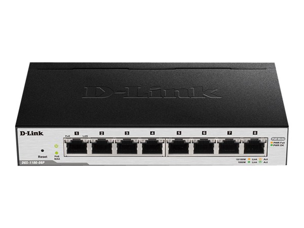 D-LINK DLINK DGS-1100-08PV2 8-Port Layer2 PoE Smart Gigabit Switch DGS-1100-08PV2