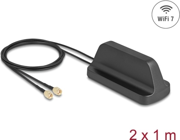 DELOCK DELOCK WiFi 7 Antenne 2x RP-SMA Stecker 2,4 - 4,0 dBi omnidi