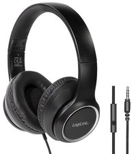 LogiLink Stereo Headset High Quality, mit Mikrofon, schwarz