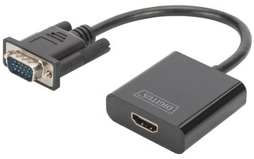DIGITUS VGA - HDMI + Audio Konverter, schwarz