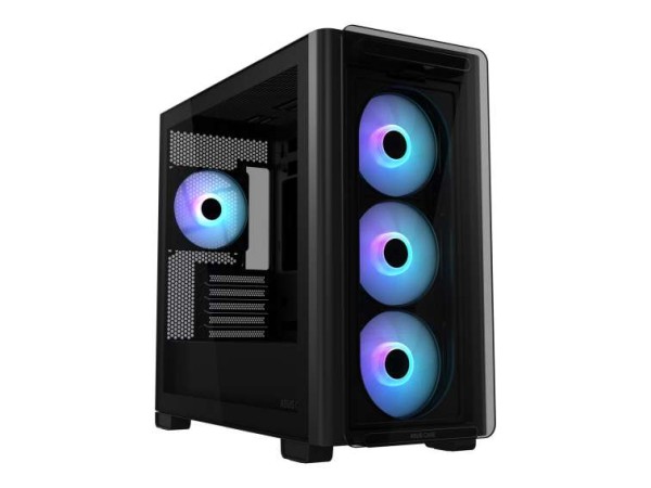 ASUS A23 Plus TG ARGB Micro-ATX Gaming Gehäuse mit Seitenfenster schwarz (9 90DC00K0-B19010