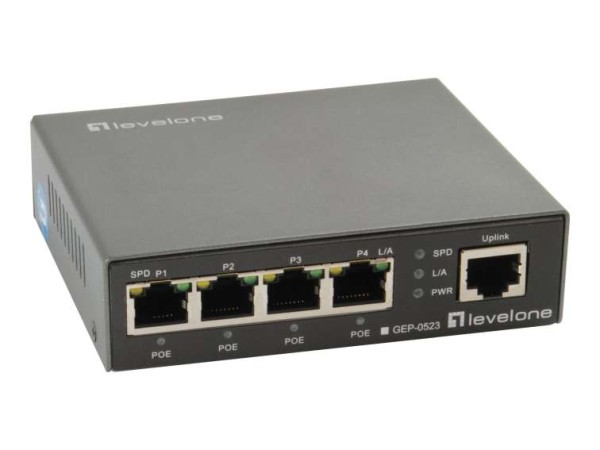 LEVEL ONE GEP-0523 5 Port Gigabit PoE Switch 802 3at af PoE 4 PoE Ausgaenge GEP-0523