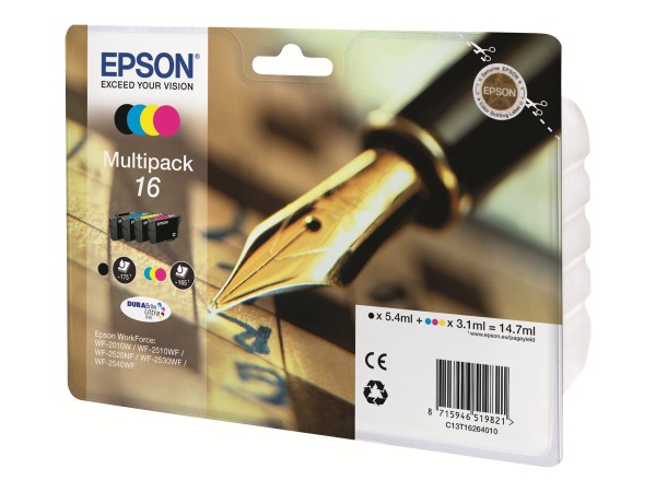 EPSON EPSON 16 Multipack 4er Pack Schwarz, Gelb, Cyan, Magenta Tintenpatrone
