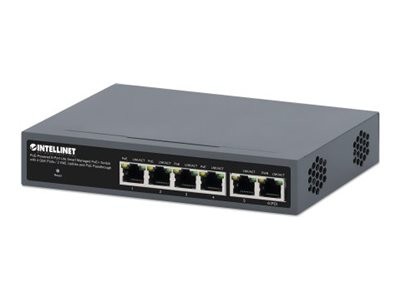 INTELLINET INTELLINET 6-Port PoE Powered Gbit PoE+ Switch Passthr. 60W
