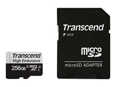 TRANSCEND TRANSCEND USD350V 256GB microSD w/ adapter U3 High Endurance