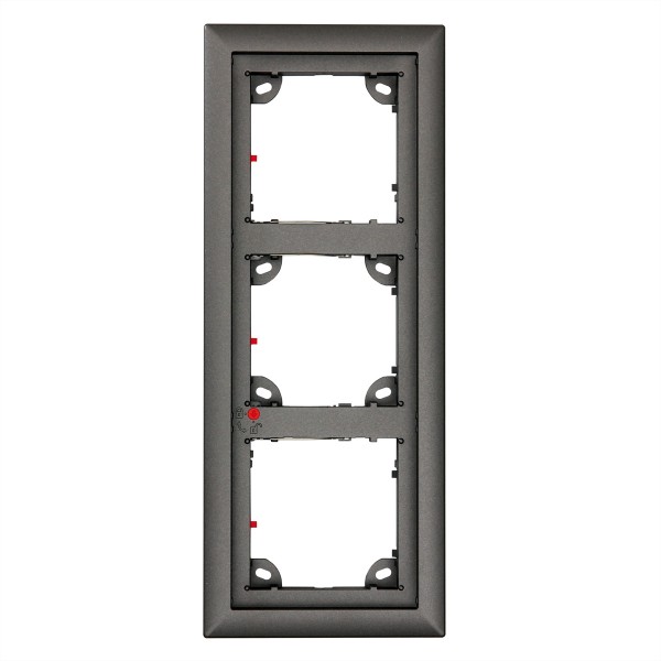 MOBOTIX Kamera Mobotix T24 Zub. Rahmen 3 Module Dunkel-Grau