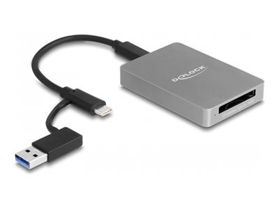 DELOCK USB Type-C Card Reader im Aluminium Gehäuse für CFexpress oder XQD S 91008