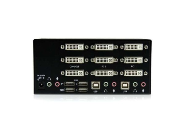 STARTECH.COM 2 Port Dreifach Monitor DVI USB KVM Switch mit Audio und USB 2 SV231TDVIUA