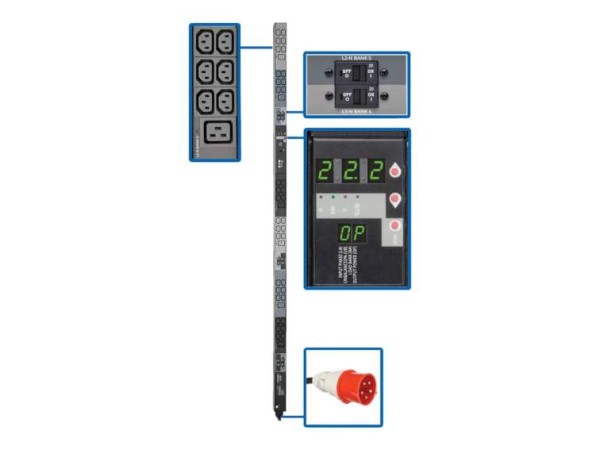 EATON 3-Phase Local Metered PDU, 23kW, 42 208-240V outlets PDU3XMV6G32