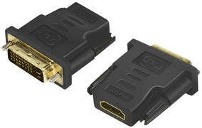 LogiLink HDMI Stecker - DVI-D 24+1 Kupplung Adapter, schwarz