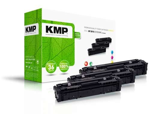 KMP H-T215VX Toner Kombi-Pack ersetzt HP HP 201X (CF401X, CF403X, CF402X) C 2536,3030