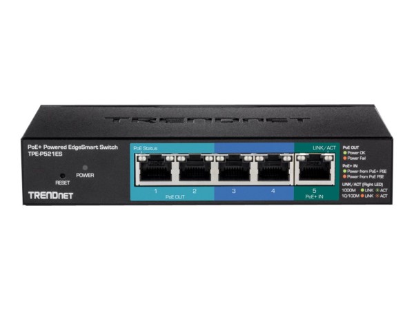 TRENDNET Switch 5-port Gbit PoE+ EdgeSmart 31W Metall TPE-TG50ES