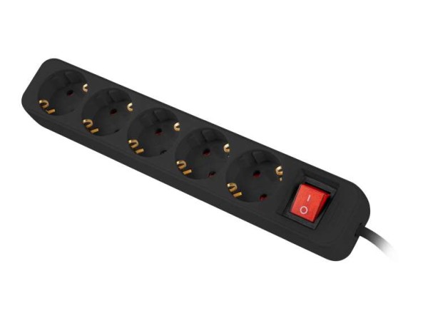 LANBERG Steckdosenleiste 5x Schuko m.Sch. Kupfer 1.5m schw. PS1-05F-0150-BK