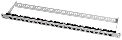 LogiLink Patch Panel Kat.6A, 24 Port, schwarz (RAL 9005)