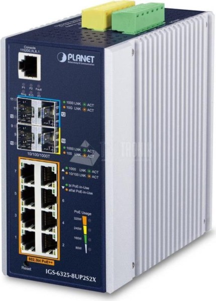 PLANET TECHNOLOGY PLANET TECHNOLOGY PLANET Industrial 8-Port L3 1000T + 2 1000X SFP + 2 10 SFP+