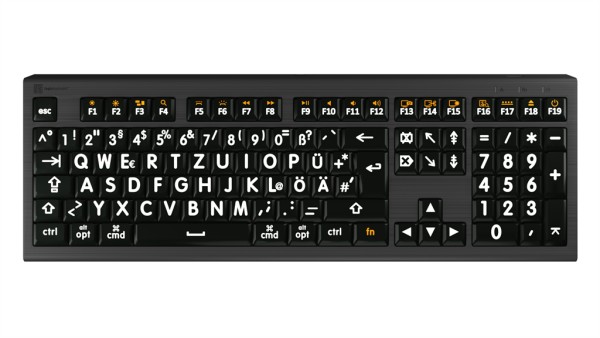 LOGIC-KEYBOARD Tastatur USB QWERTZ Deutsch Schwarz LKB-LPWB-A2M-DE