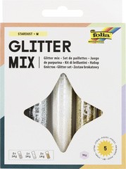 folia Glitter-Set / Glitterpulver, à 14 g, farbig sortiert