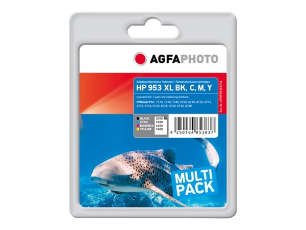 AGFA AGFA Photo 4er-Pack - Farbe (Cyan, Magenta, Gelb, Schwarz) - wiederaufbereitet - Tintenpatrone (Alte