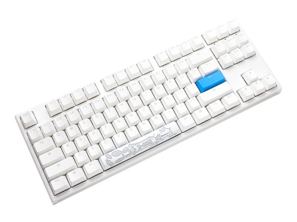DUCKYCHANNEL DUCKYCHANNEL Ducky ONE 2 TKL PBT Gaming Tastatur, MX-Silent-Red, RGB LED - weiß
