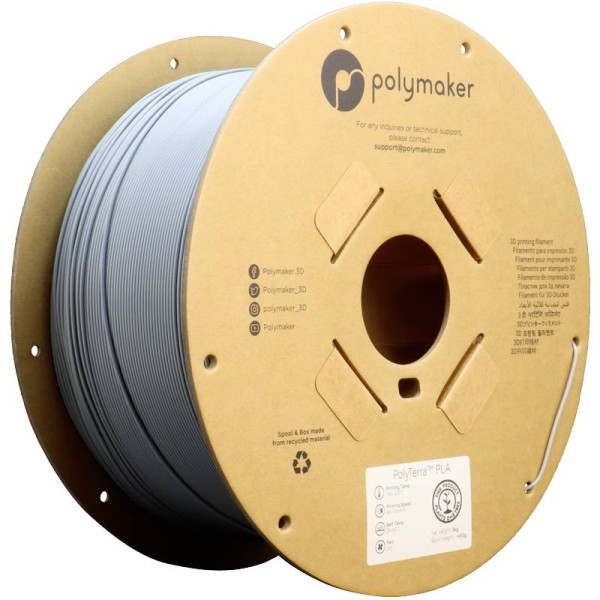 POLYMAKER POLYMAKER PA04009 Regular Filament PLA geringerer Kunststoffgehalt, Matt 1.75 mm 3000 g Fossil