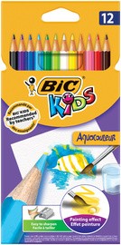 BIC KIDS Aquarell-Buntstifte Aquacouleur, 12er Kartonetui