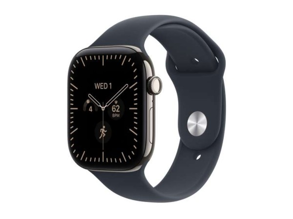 APPLE Watch S12 Titan Natur Cellular 46mm (Sportarmband navyblau) M/L MJGN4ZR/A