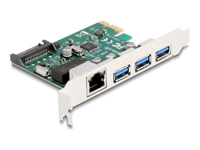 DELOCK PCI Express x1 Karte zu 3 x USB 5 Gbps Typ-A Buchse + 1 x Gigabit LA 90105