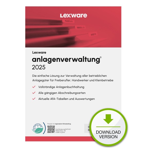 LEXWARE LEXWARE anlagenverwaltung 2025 ABO, ESD Software Download incl. Activation-Key