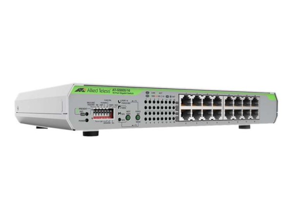 ALLIED TELESIS ALLIED 16x 10/100/1000T unmanaged switch with internal PSU E AT-GS920/16-50