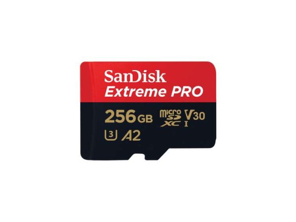 SANDISK Extreme Pro 256 GB microSDXC Speicherkarte (200 MB/s,A2,Class10,U3, SDSQXCD-256G-GN6MA