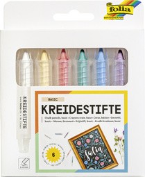 folia Kreidestifte-Set, farbig sortiert, 12er Etui