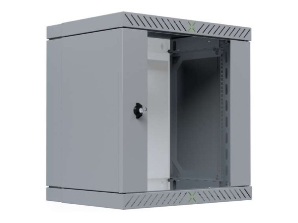 EFB 19Zoll 48,26cm Wandgehäuse X-Rack mit Glastür 400-600mm 12HE grau RAL70 WGX-1206GR.G1