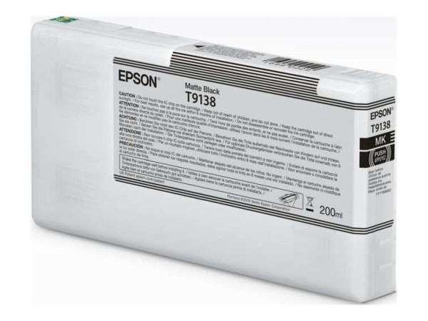 EPSON T9138 Matte Black Ink Cartridge 200ml C13T91380N