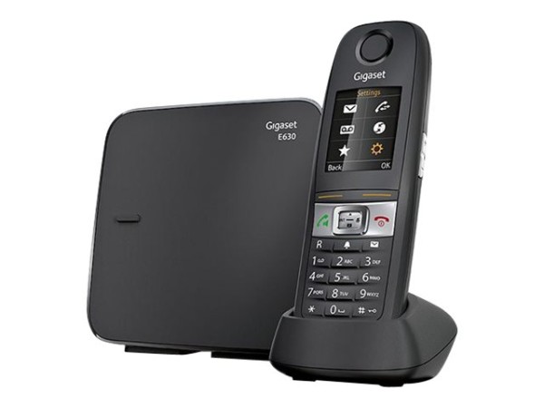 GIGASET GIGASET E630 Schnurlostelefon mit Staub- Stoss,- und Wasserschutz, schwarz