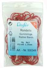 Läufer Gummiringe RONDELLA im Beutel, rot, 20 mm, 10 g