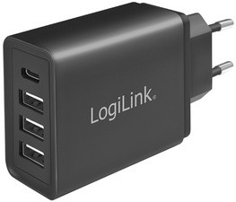 LogiLink USB-Adapterstecker mit 4 USB-Ports, schwarz