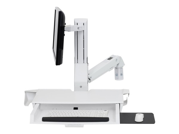 ERGOTRON SV Sit-Stand Combo Arm, With Pan, Bright White Texture 45-583-216
