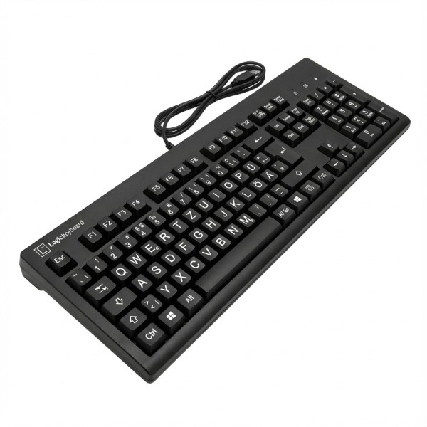 LOGIC-KEYBOARD LOGIC-KEYBOARD XL-Print White on Black TITAN DE (PC)